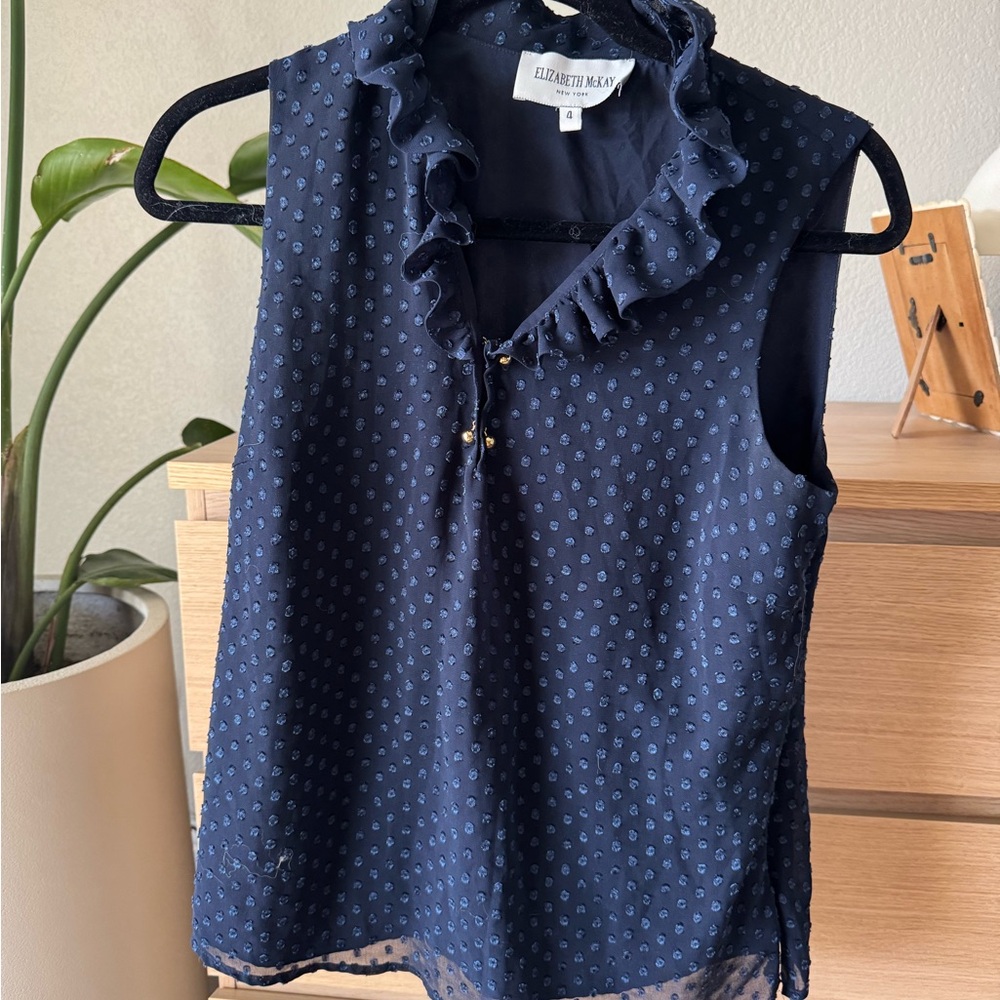 Elizabeth McKay Navy Sleeveless Top